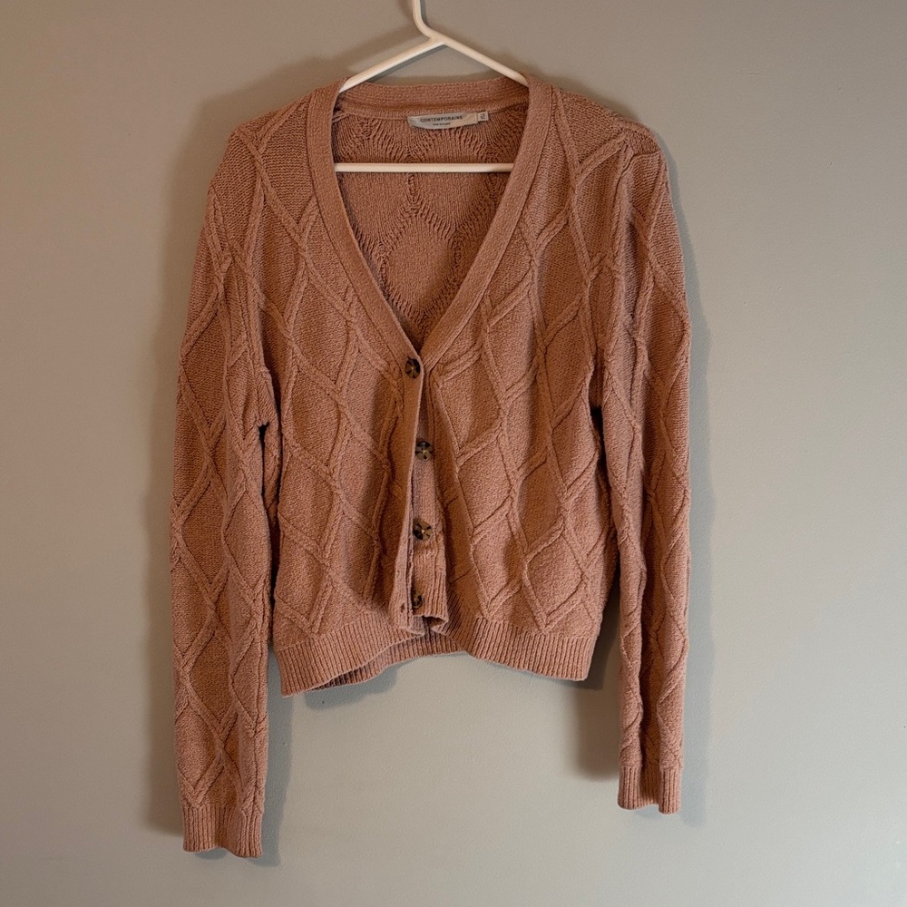 Simons Women's Cable Knit Cardigan - Brown